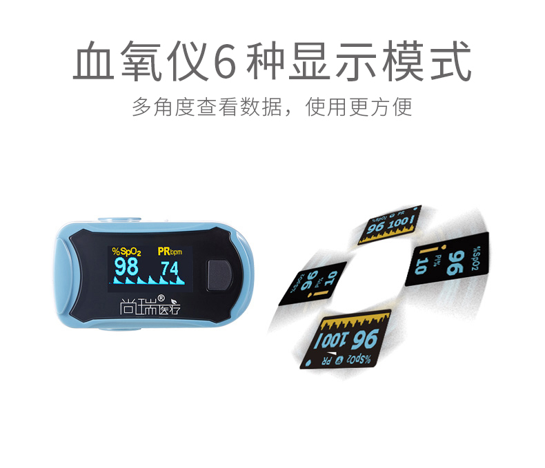 尚瑞血氧仪指夹式脉搏血氧仪血氧饱和度检测仪家用心率监测仪(图6)